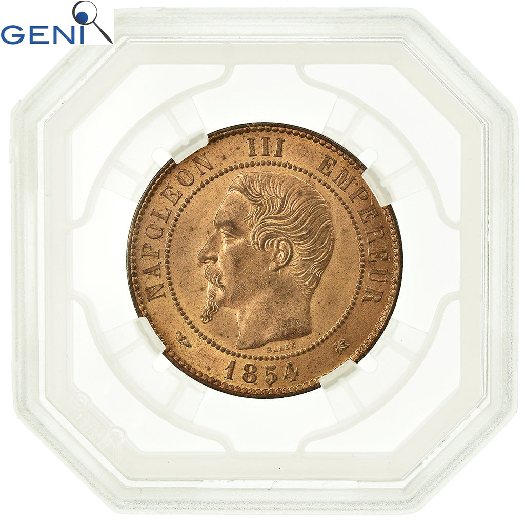 Monnaie, France, Napoléon III, 10 Centimes, 1854, Bordeaux, GENI, MS64RD