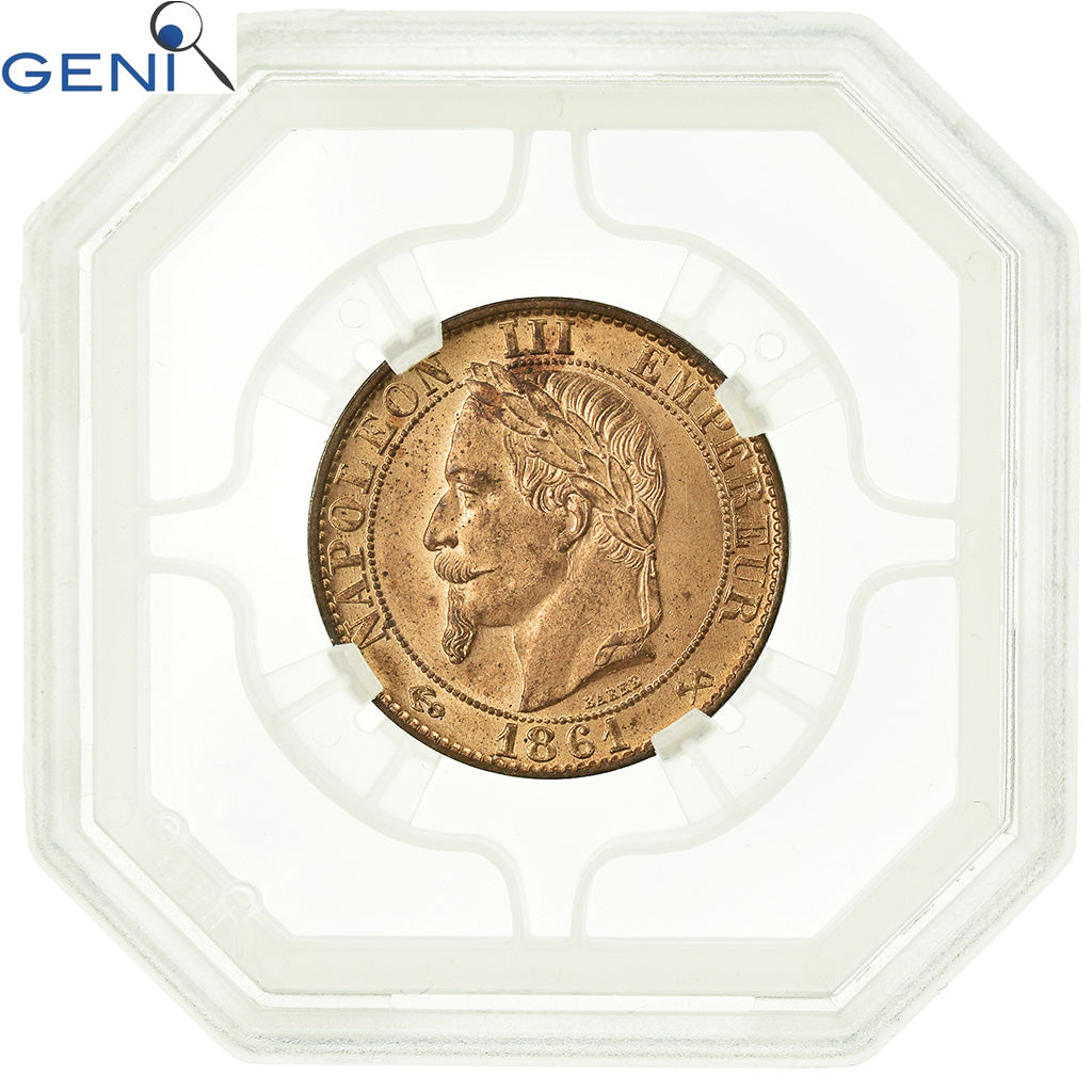 Moneta, Francja, Napoléon III, 5 Centimes, 1861, Bordeaux, GENI, MS64RD