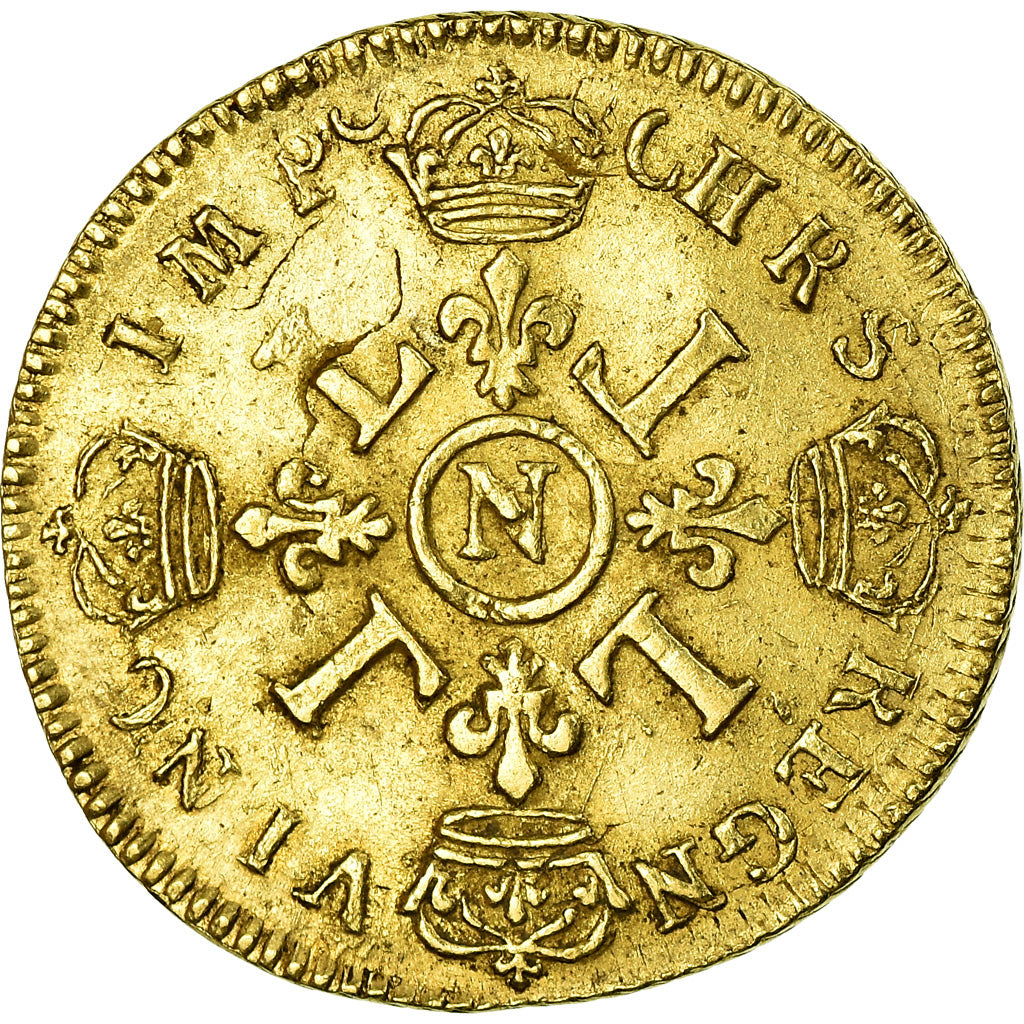 Moneda, Francia, Louis XIV, Louis d'or aux 4 L, Louis d'Or, 1694, Montpellier