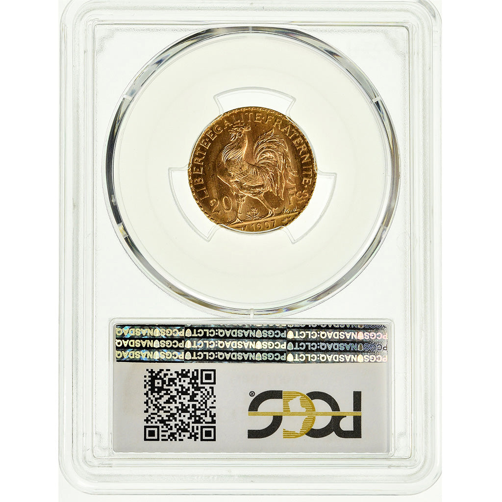 Coin, France, Marianne, 20 Francs, 1907, Paris, PCGS, MS66+, Gold, KM:857
