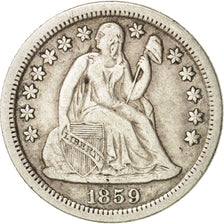 Stati Uniti, Seated Liberty Dime, 1859, New Orleans, KM:A63.2