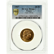 Coin, France, Marianne, 20 Francs, 1907, Paris, PCGS, MS66+, Gold, KM:857