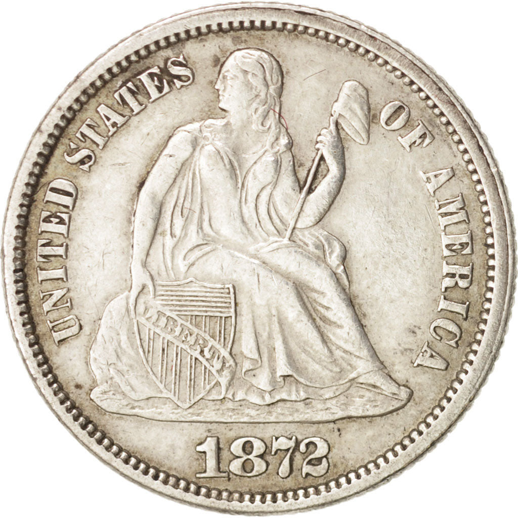 United States, Seated Liberty Dime, 1872-P, KM:92