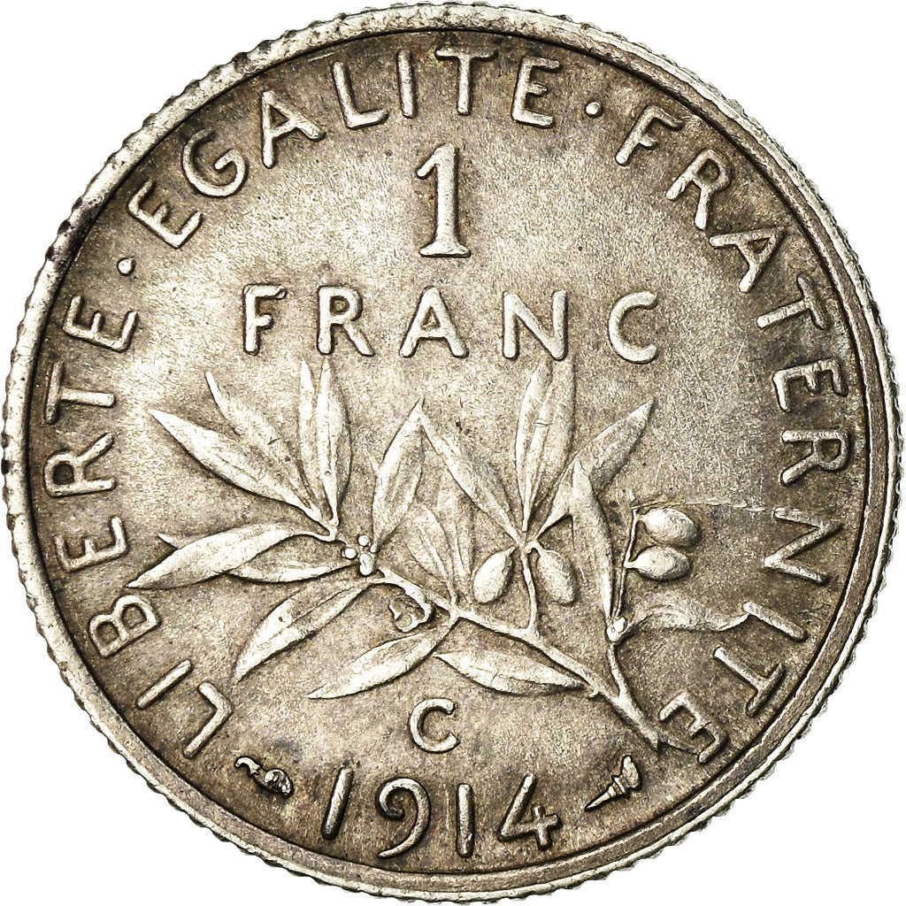 Munten, Frankrijk, Semeuse, Franc, 1914, Castelsarrasin, PR, Zilver, KM:844.2