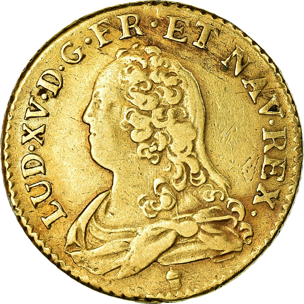Coin, France, Louis XV, Louis d'or aux lunettes, Louis d'Or, 1727, Reims