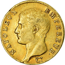 Moneta, Francia, Napoléon I, 40 Francs, 1806, Torino, MB+, Oro, KM:675.5