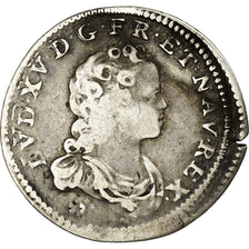Coin, France, Louis XV, 1/20 Ecu Vertugadin, 1/20 Ecu, 1717, Lyon, VF(30-35)
