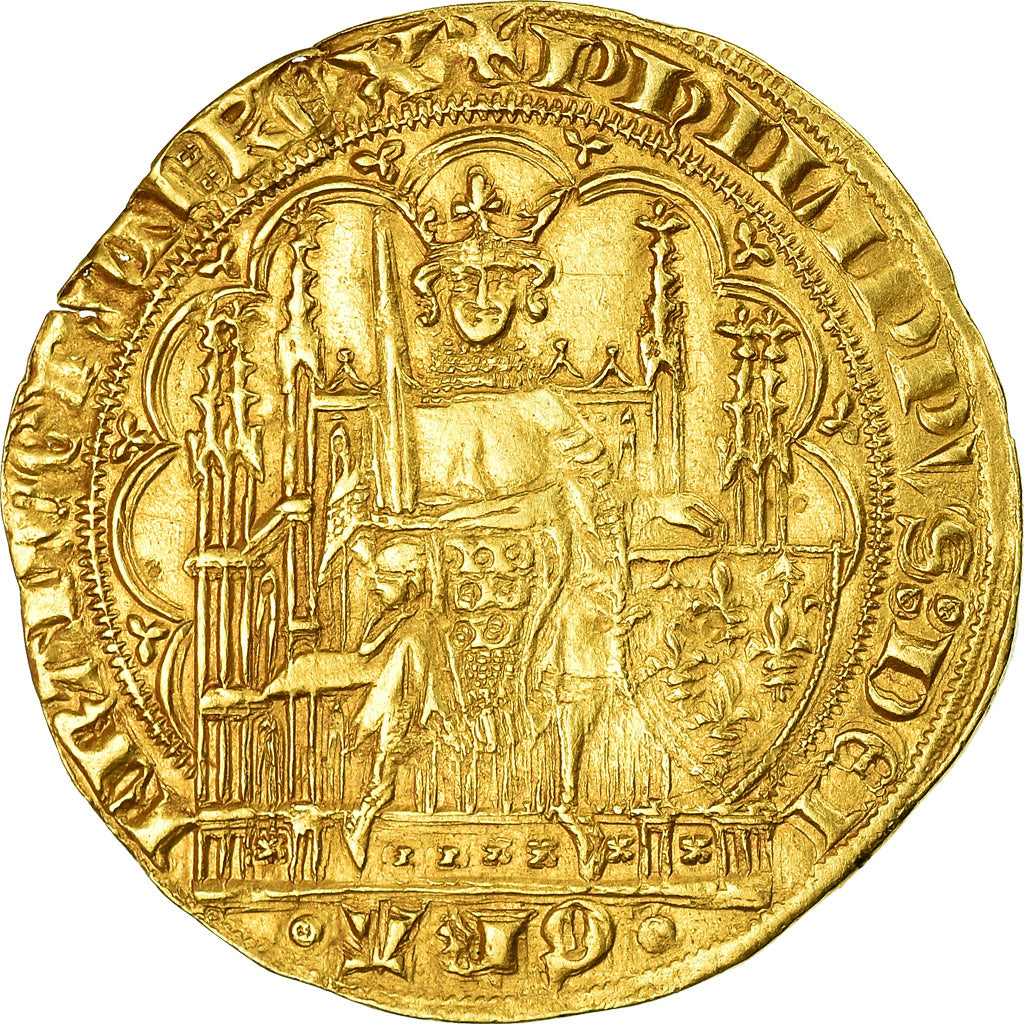 Moneda, Francia, Philippe VI, Ecu d'or à la chaise, Ecu d'or, MBC+, Oro