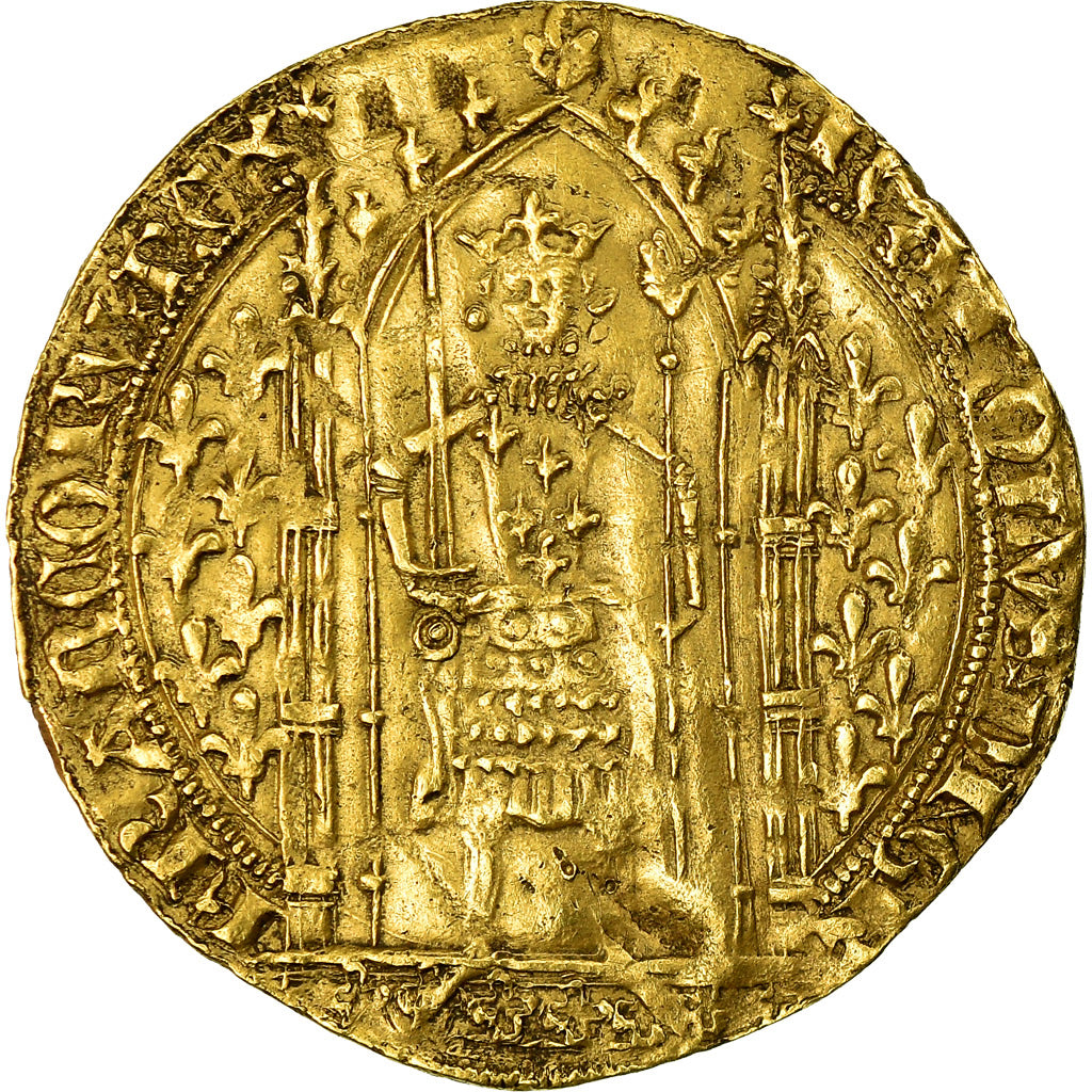 Coin, France, Charles V, Franc à pied, EF(40-45), Gold, Duplessy:360A
