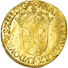 Moneda, Francia, Louis XIII, Ecu d'or, 1632, Rouen, MBC, Oro, KM:51