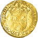 Moneda, Francia, Louis XIII, Ecu d'or, 1632, Rouen, MBC, Oro, KM:51