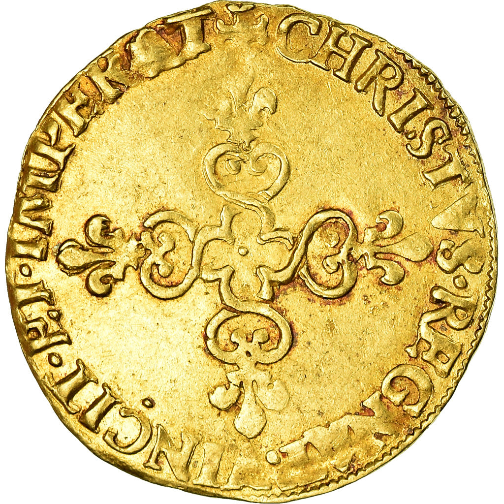 Coin, France, Henri III, Ecu, 1587, Paris, EF(40-45), Gold