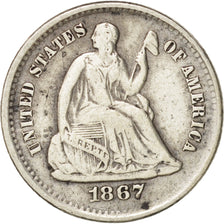 Vereinigte Staaten, Seated Liberty Half Dime, 1867-S, KM:91
