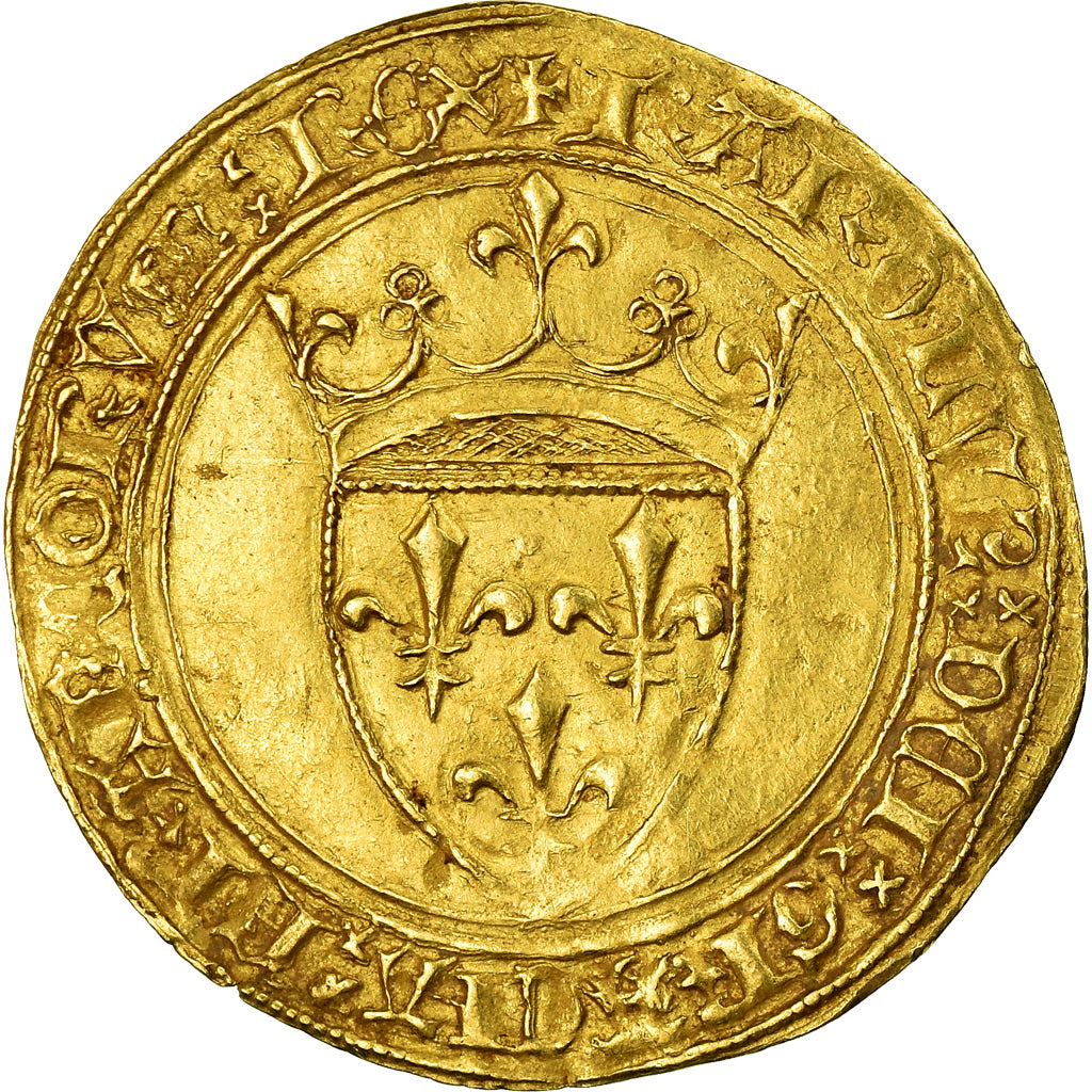 Coin, France, Charles VI, Ecu d'or, Villeneuve-lès-Avignon, AU(55-58), Gold