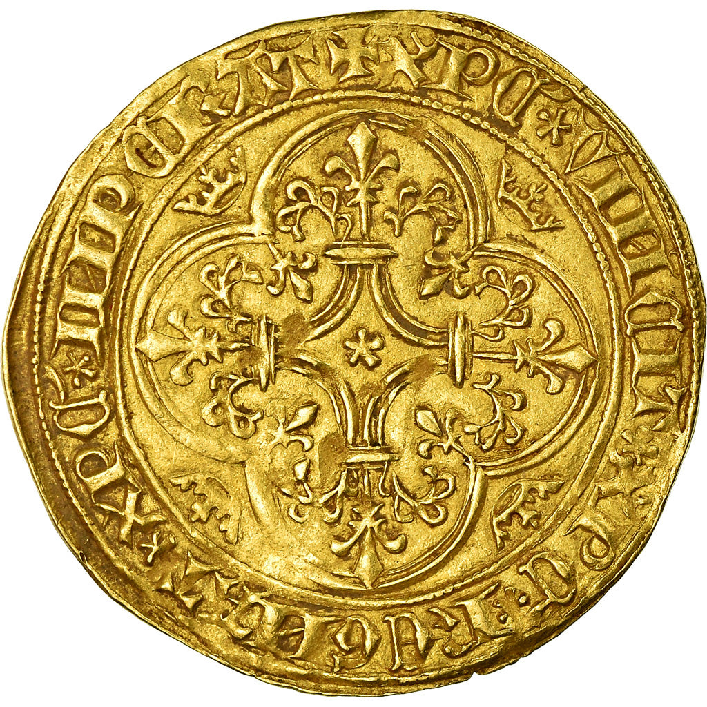 Coin, France, Charles VI, Ecu d'or, Villeneuve-lès-Avignon, AU(55-58), Gold