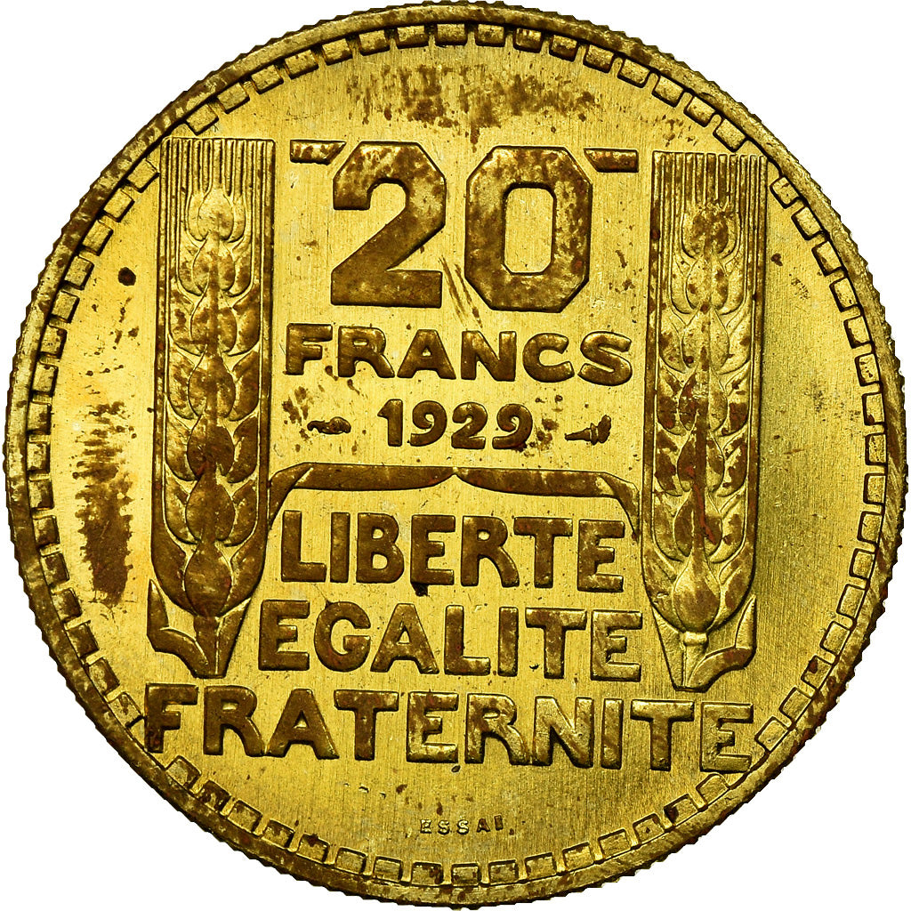 Moneta, Francia, Turin, 20 Francs, 1929, ESSAI, BB+, Alluminio-bronzo, KM:E50