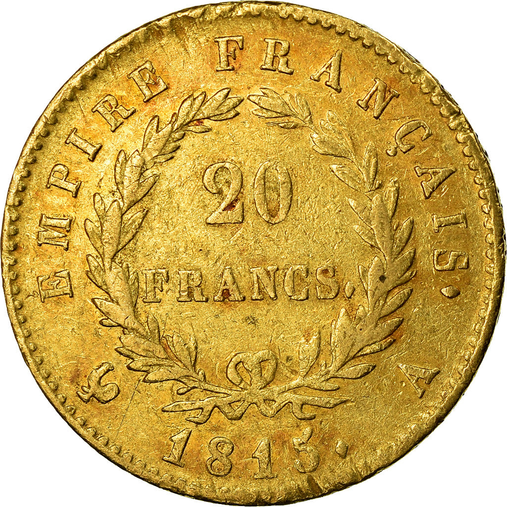 Monnaie, France, Napoléon I, 20 Francs, 1815, Paris, TB, Or, Gadoury:1025a
