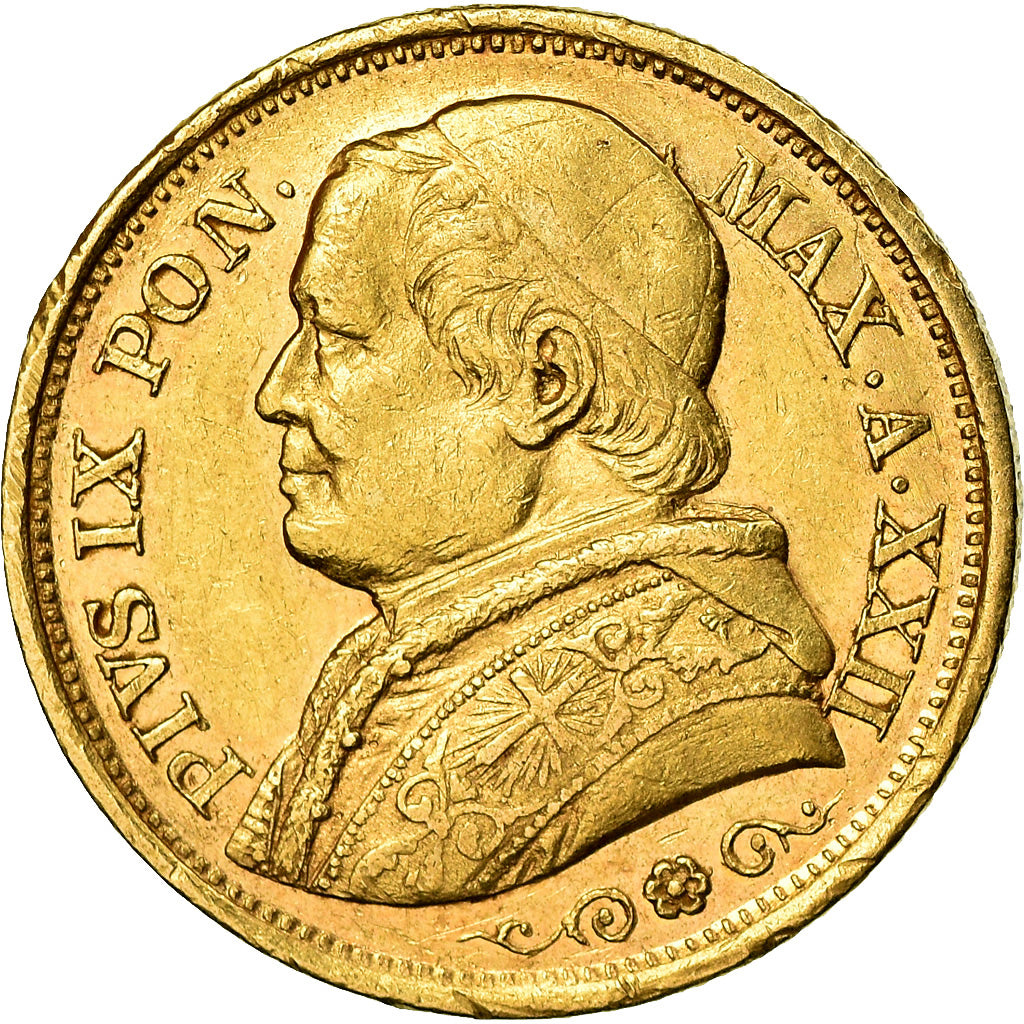 Münze, Italien Staaten, PAPAL STATES, Pius IX, 20 Lire, 1868, Roma, SS, Gold
