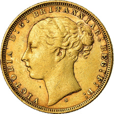 Moneta, Australia, Victoria, Sovereign, 1871, Sydney, BB, Oro, KM:7