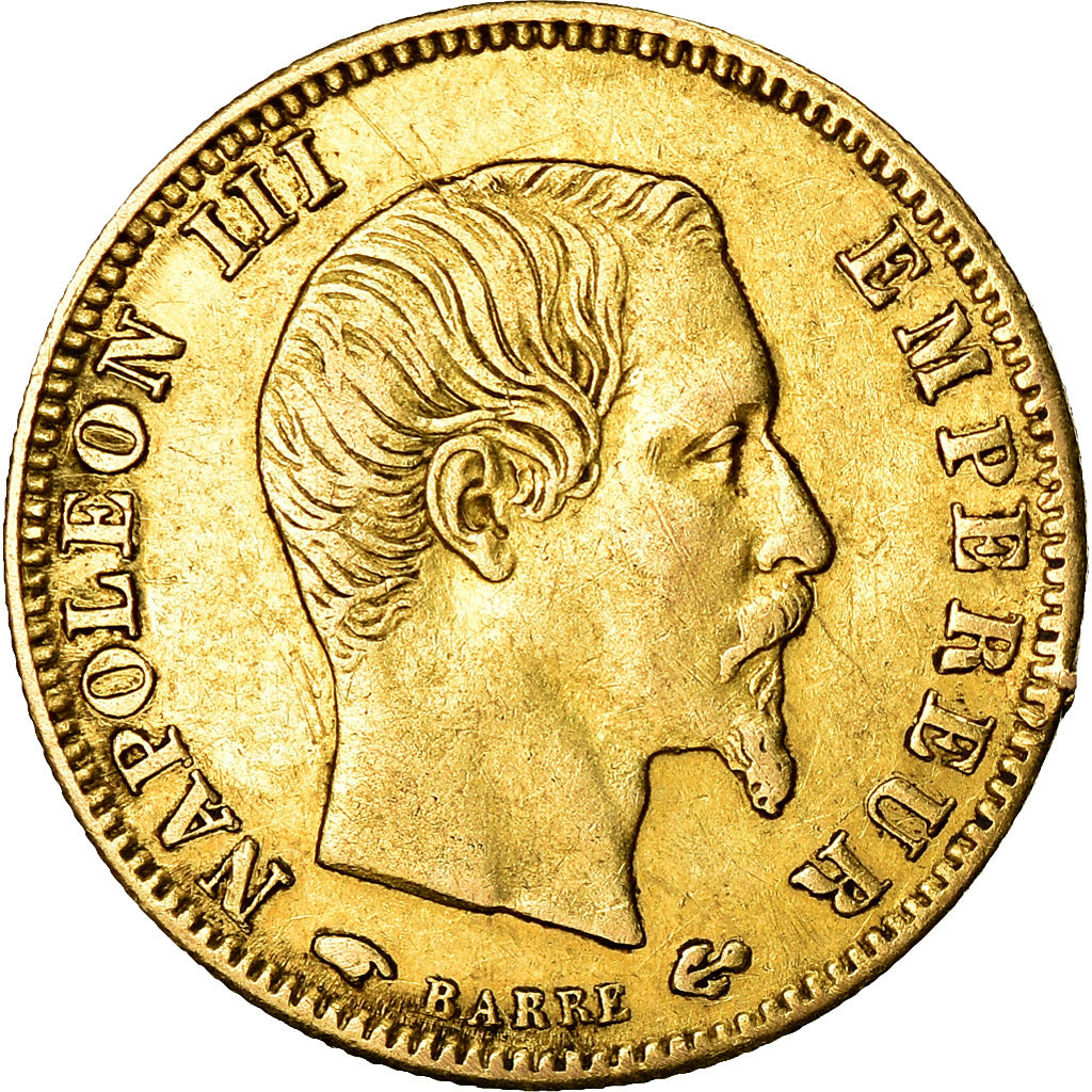 Munten, Frankrijk, Napoleon III, 5 Francs, 1857, Paris, FR+, Goud, KM:787.1