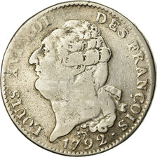 Moeda, França, Louis XVI, Écu de 6 livres françois, ECU, 6 Livres, 1792