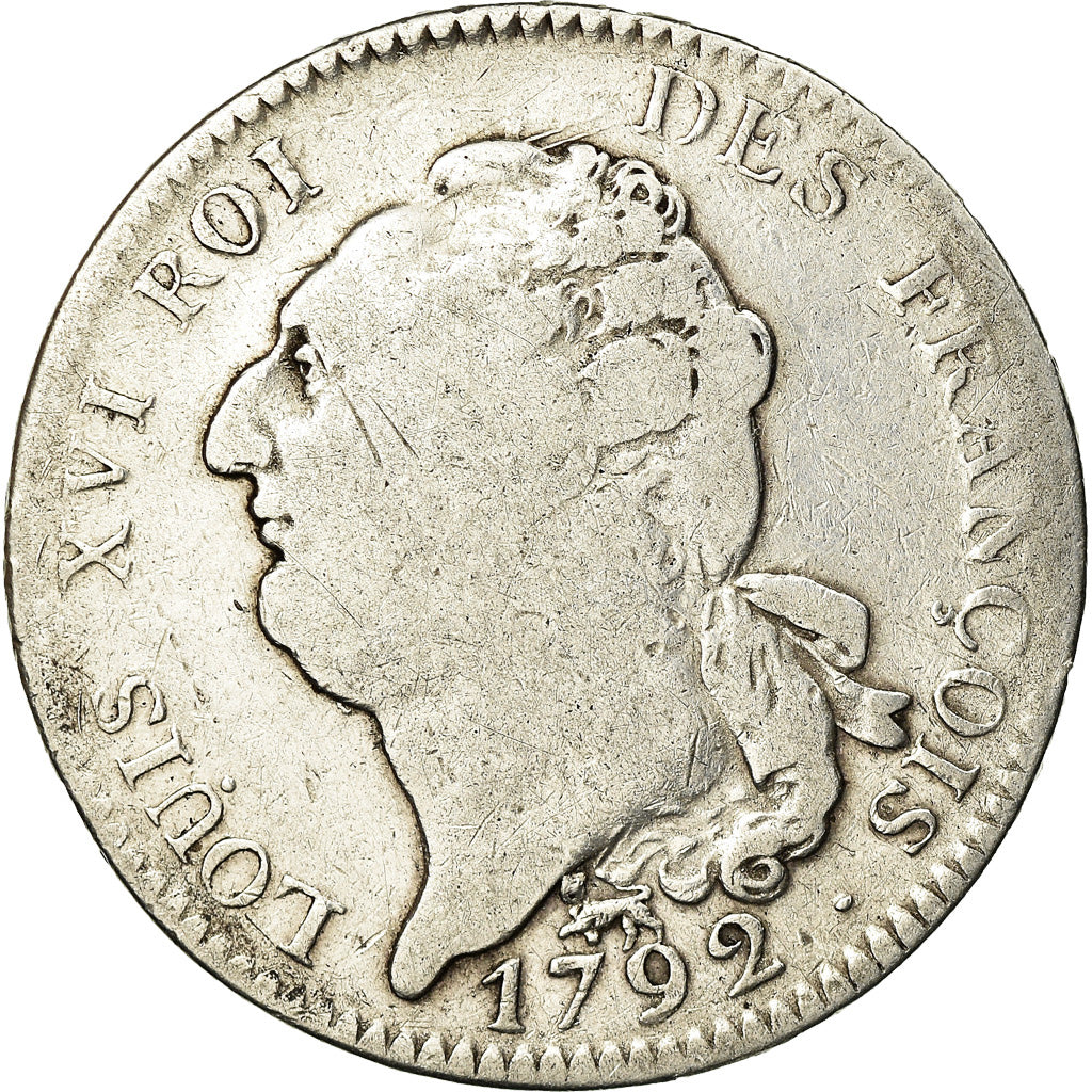 Monnaie, France, Louis XVI, Écu de 6 livres françois, ECU, 6 Livres, 1792