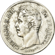 Moneta, Francia, Charles X, 5 Francs, 1827, Lille, MB, Argento, KM:728.13