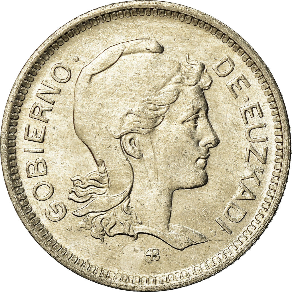 Monnaie, SPAIN CIVIL WAR, EUZKADI, Peseta, 1937, Bruxelles, SPL, Nickel, KM:1