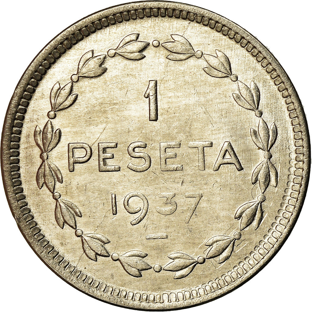 Monnaie, SPAIN CIVIL WAR, EUZKADI, Peseta, 1937, Bruxelles, SPL, Nickel, KM:1