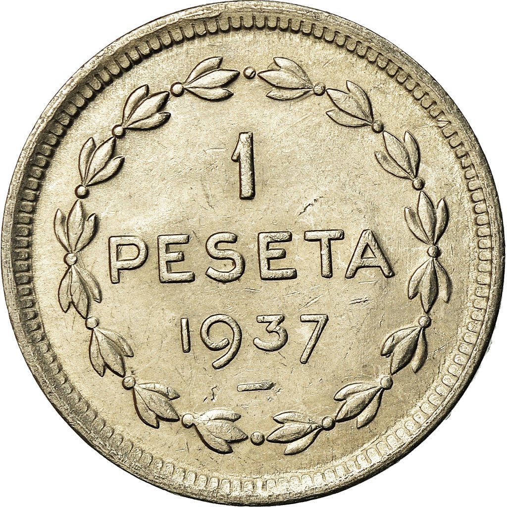 Coin, SPAIN CIVIL WAR, EUZKADI, Peseta, 1937, Brussels, MS(63), Nickel, KM:1