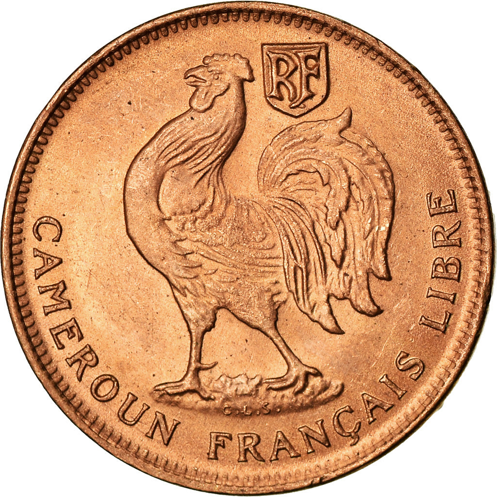 Coin, Cameroon, 50 Centimes, 1943, Pretoria, MS(63), Bronze, KM:6