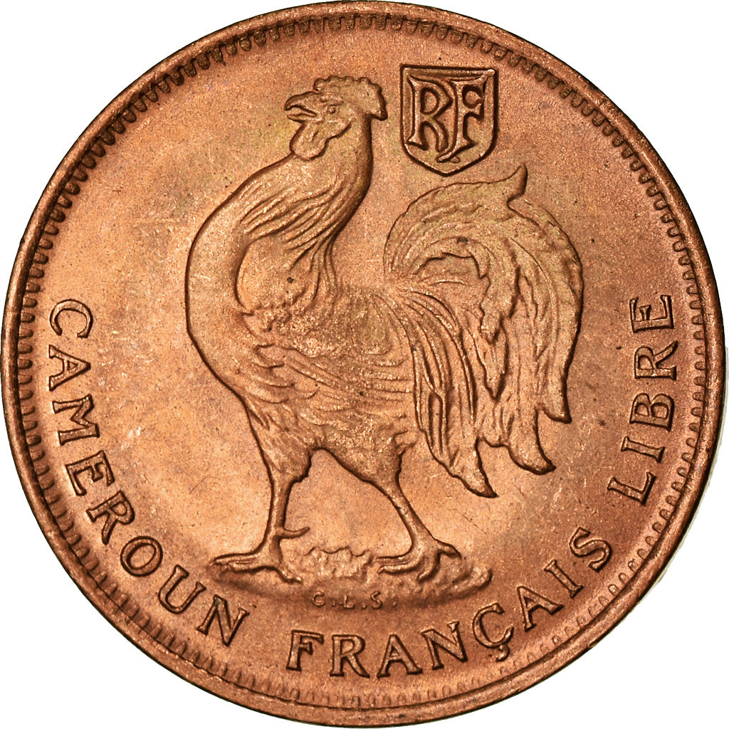 Moneta, Camerun, 50 Centimes, 1943, Pretoria, SPL, Bronzo, KM:6