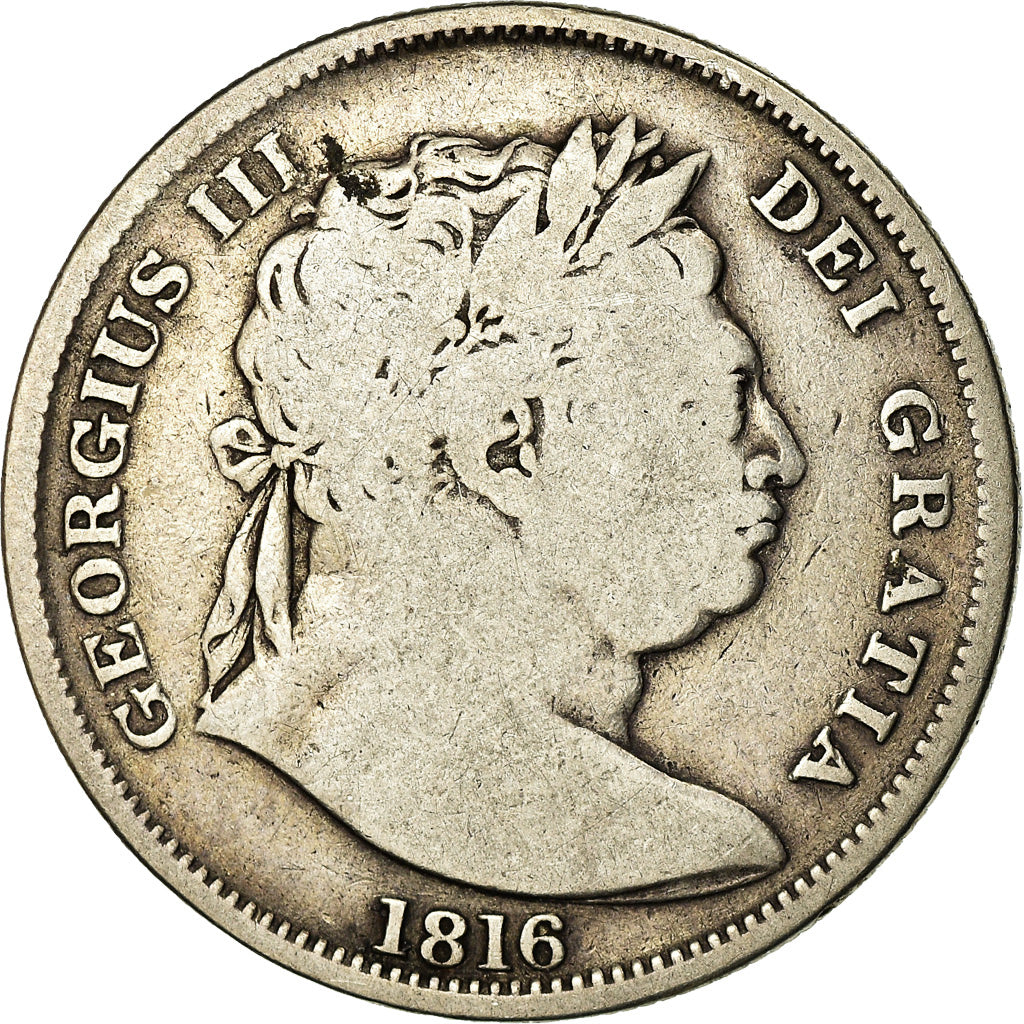Coin, Great Britain, George III, 1/2 Crown, 1816, VF(20-25), Silver, KM:667
