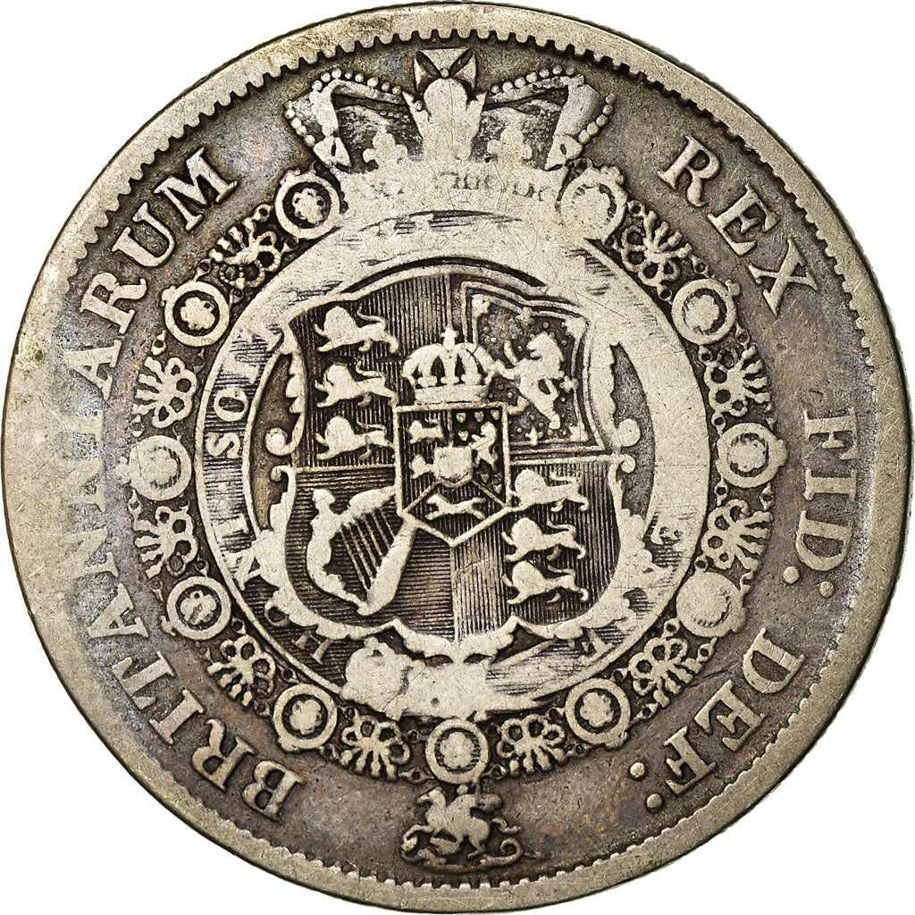 Coin, Great Britain, George III, 1/2 Crown, 1816, VF(20-25), Silver, KM:667