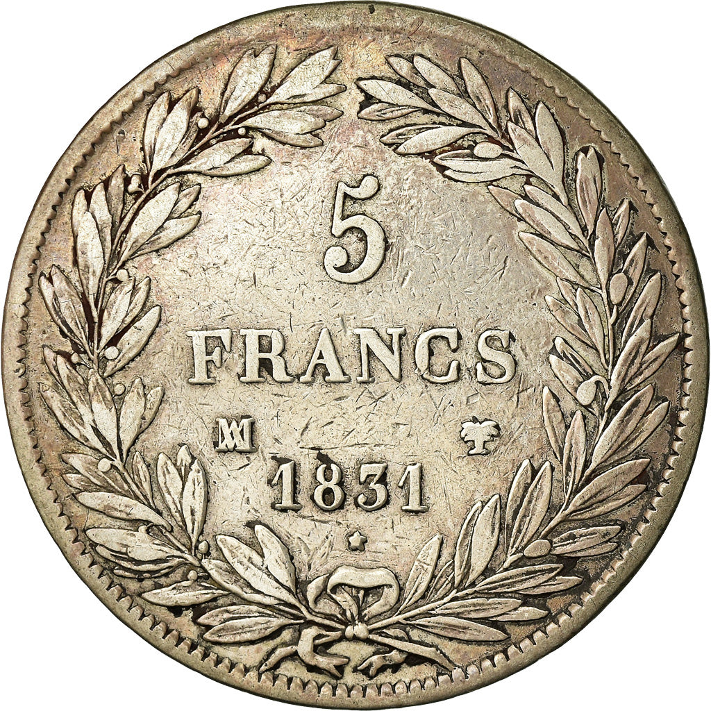Coin, France, Louis-Philippe, 5 Francs, 1831, Marseille, VF(30-35), Silver