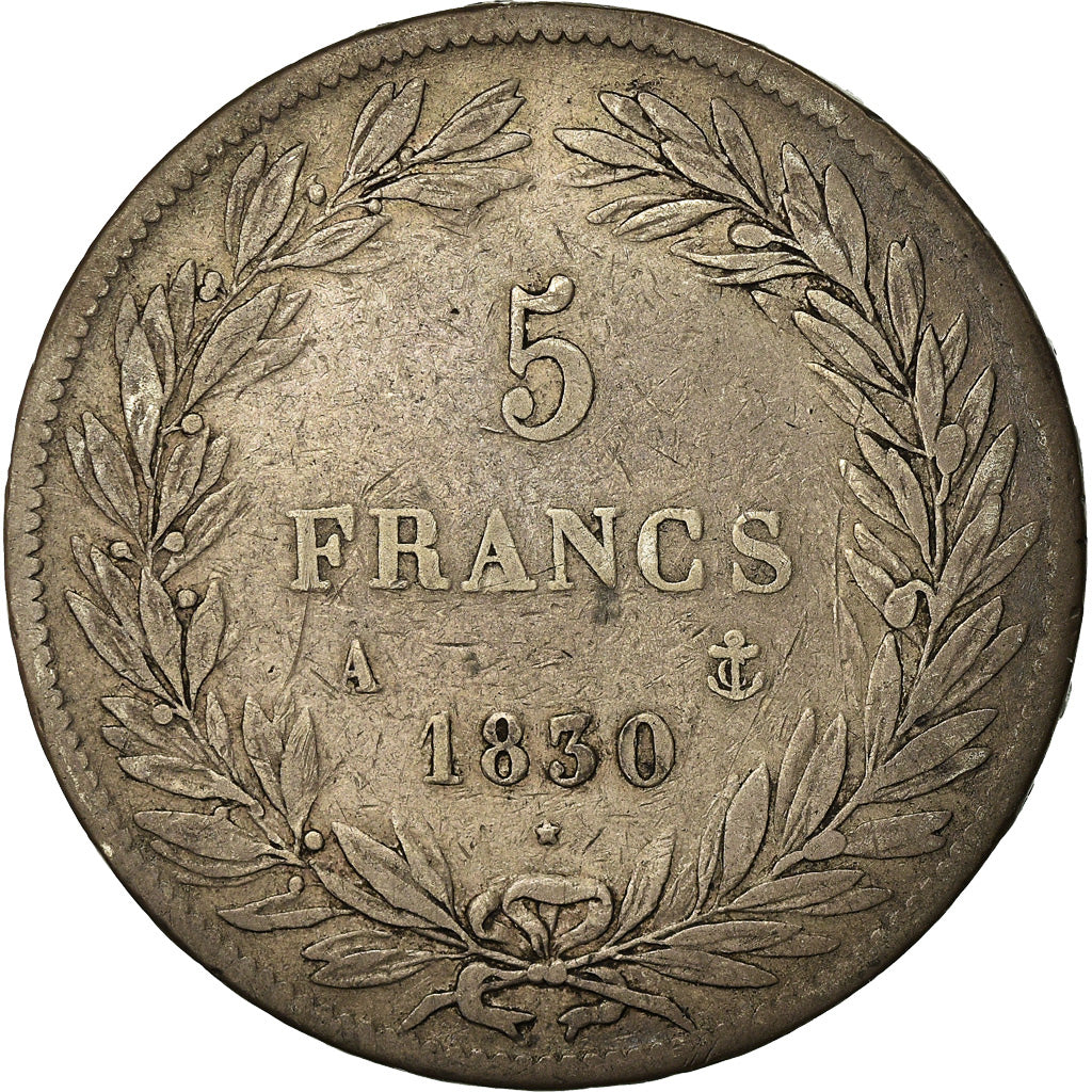 Coin, France, Louis-Philippe, 5 Francs, 1830, Paris, VF(30-35), Silver