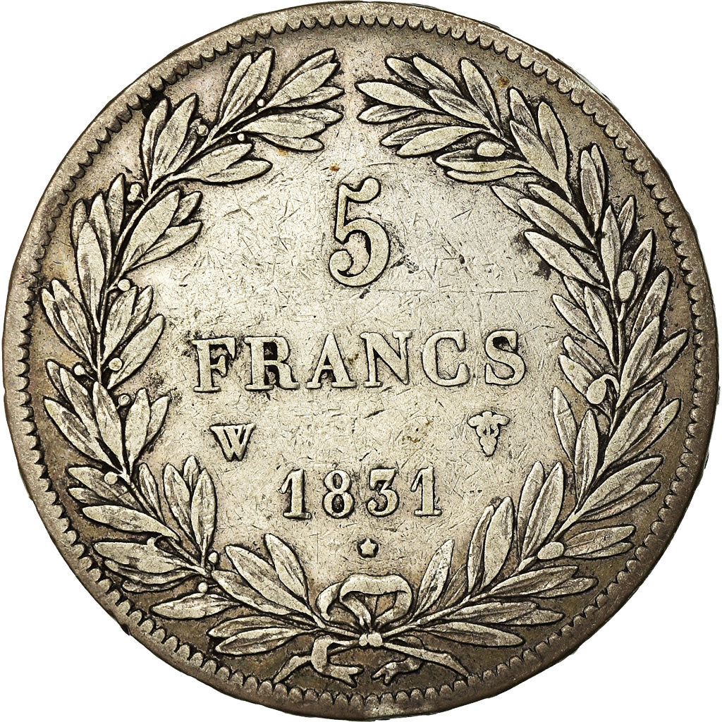 Coin, France, Louis-Philippe, 5 Francs, 1831, Lille, EF(40-45), Silver