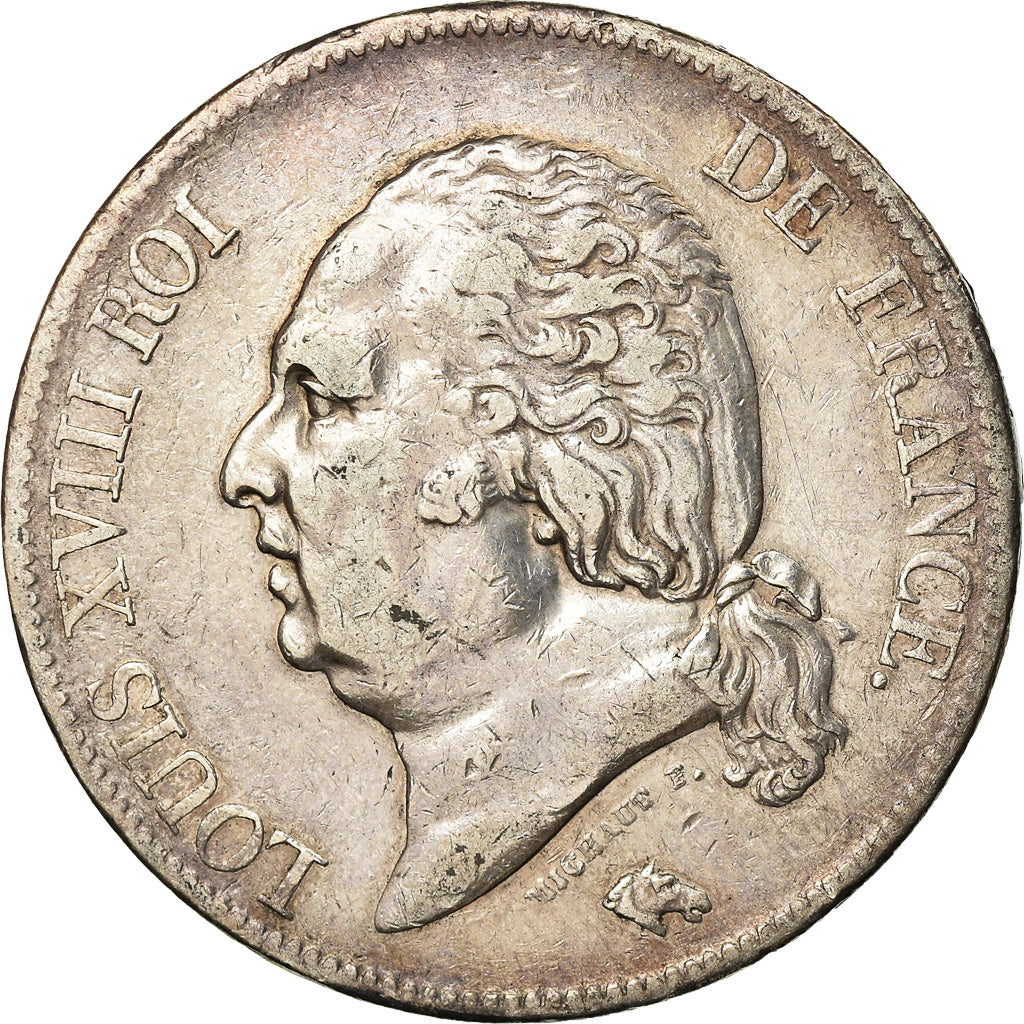 Monnaie, France, Louis XVIII, 5 Francs, 1816, Paris, TTB, Argent