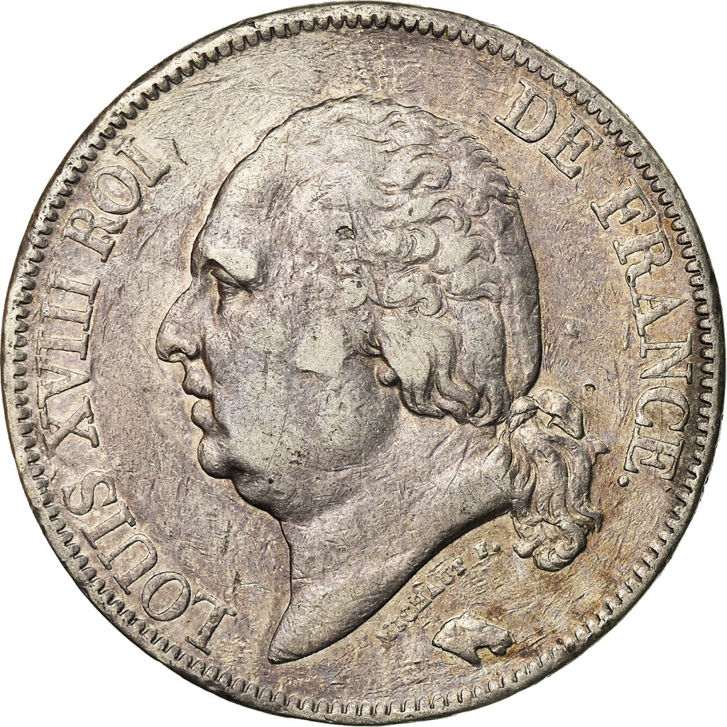 Coin, France, Louis XVIII, 5 Francs, 1817, Rouen, VF(30-35)
