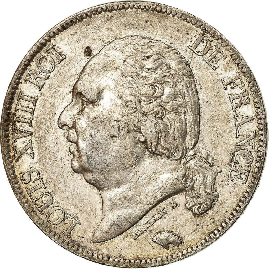 Coin, France, Louis XVIII, 5 Francs, 1819, Rouen, EF(40-45)