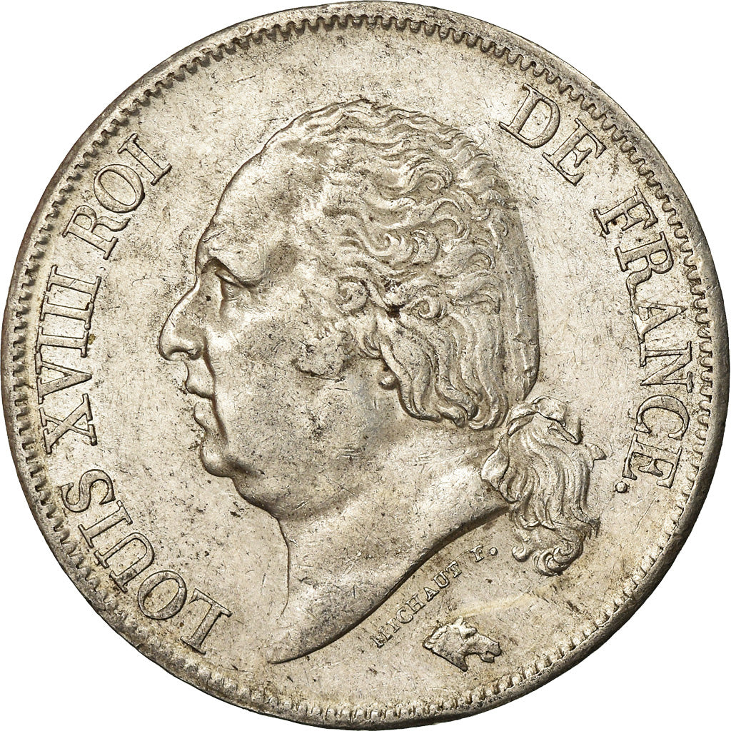 Coin, France, Louis XVIII, 5 Francs, 1823, Lille, EF(40-45)