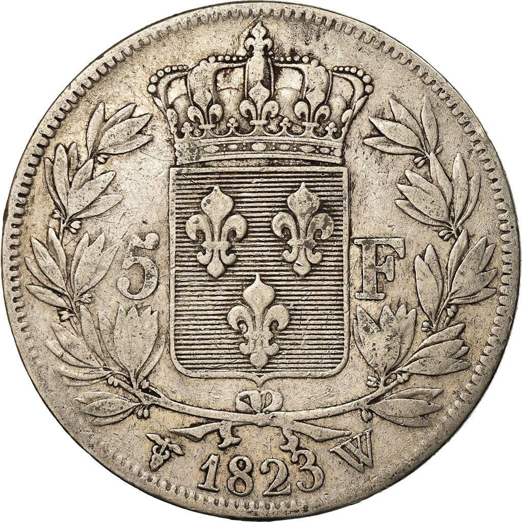 Monnaie, France, Louis XVIII, 5 Francs, 1823, Lille, TTB, Argent