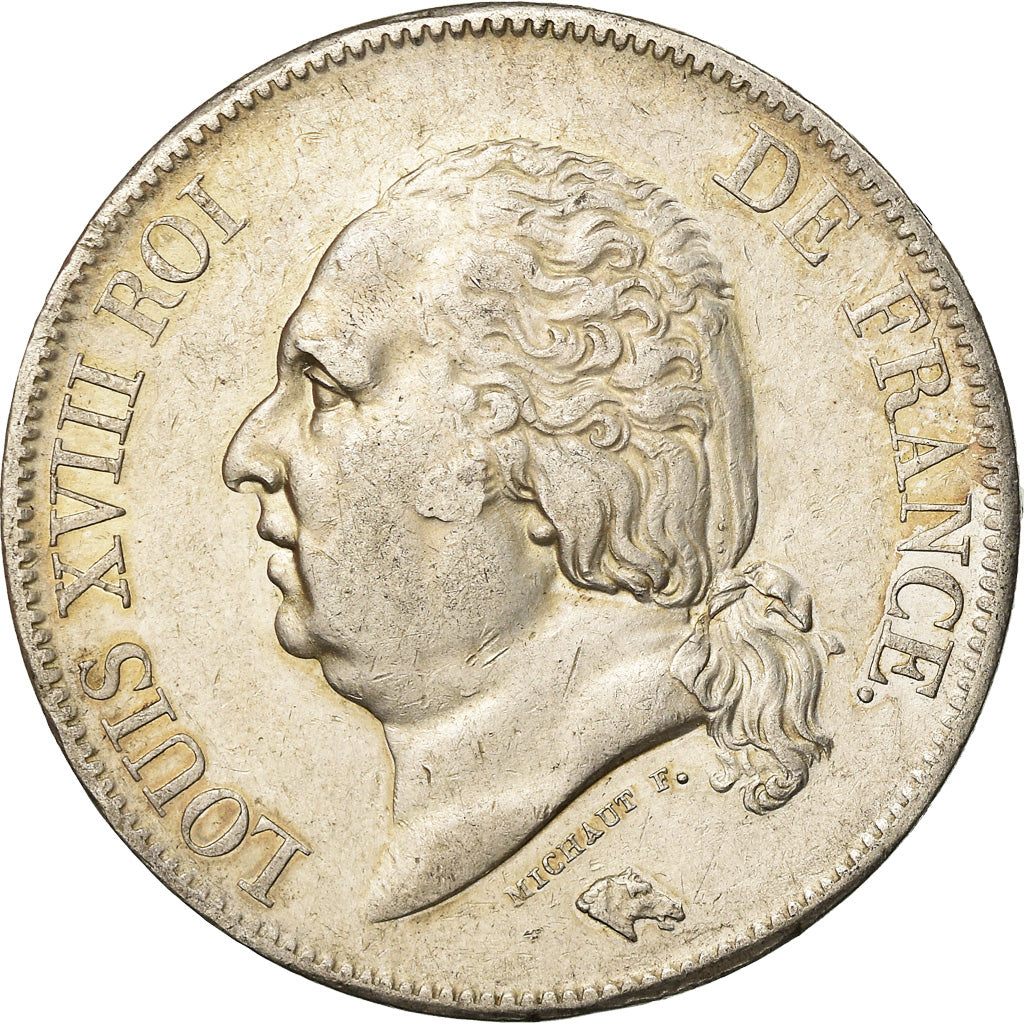 Coin, France, Louis XVIII, 5 Francs, 1823, Lille, EF(40-45)