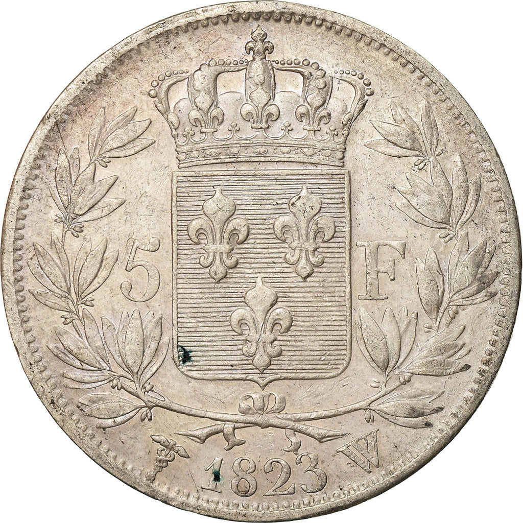 Coin, France, Louis XVIII, 5 Francs, 1823, Lille, EF(40-45)