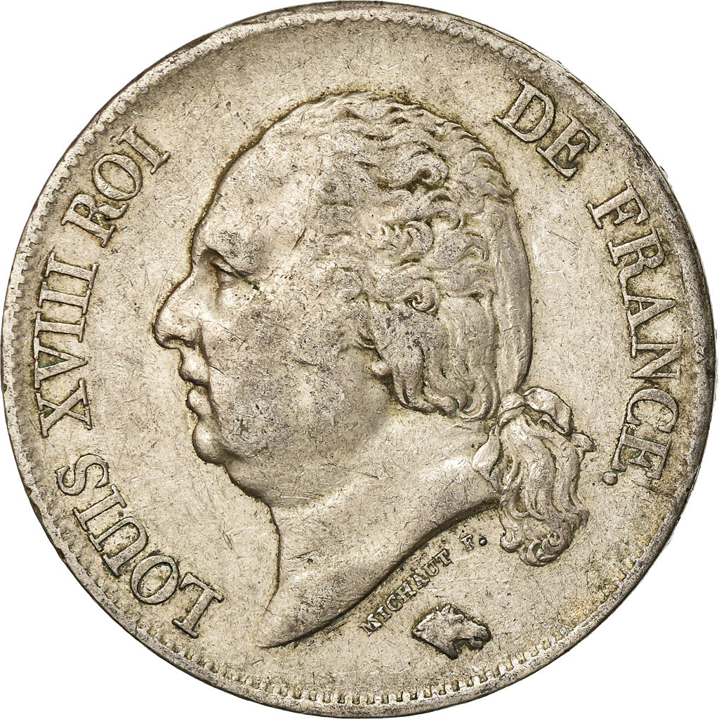 Coin, France, Louis XVIII, 5 Francs, 1822, Lille, VF(30-35)