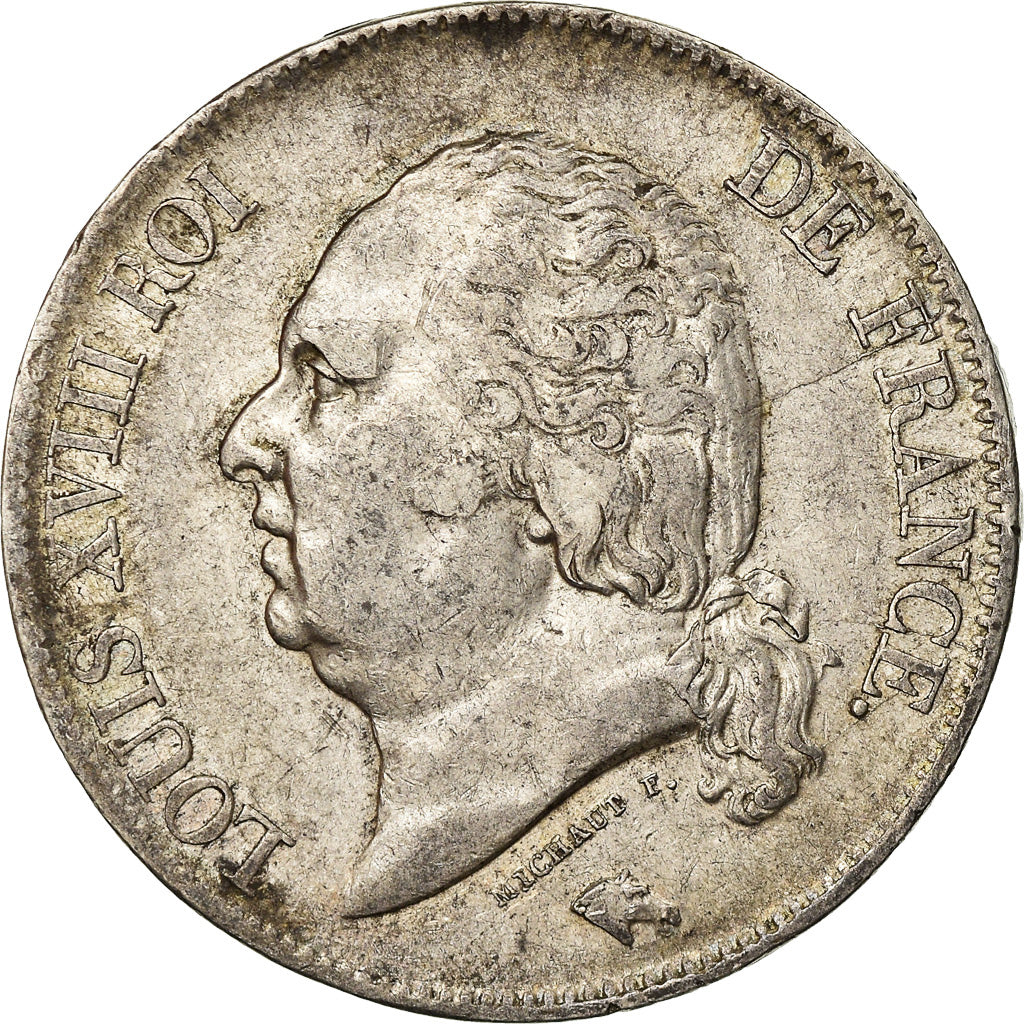 Coin, France, Louis XVIII, 5 Francs, 1822, Lille, VF(30-35)
