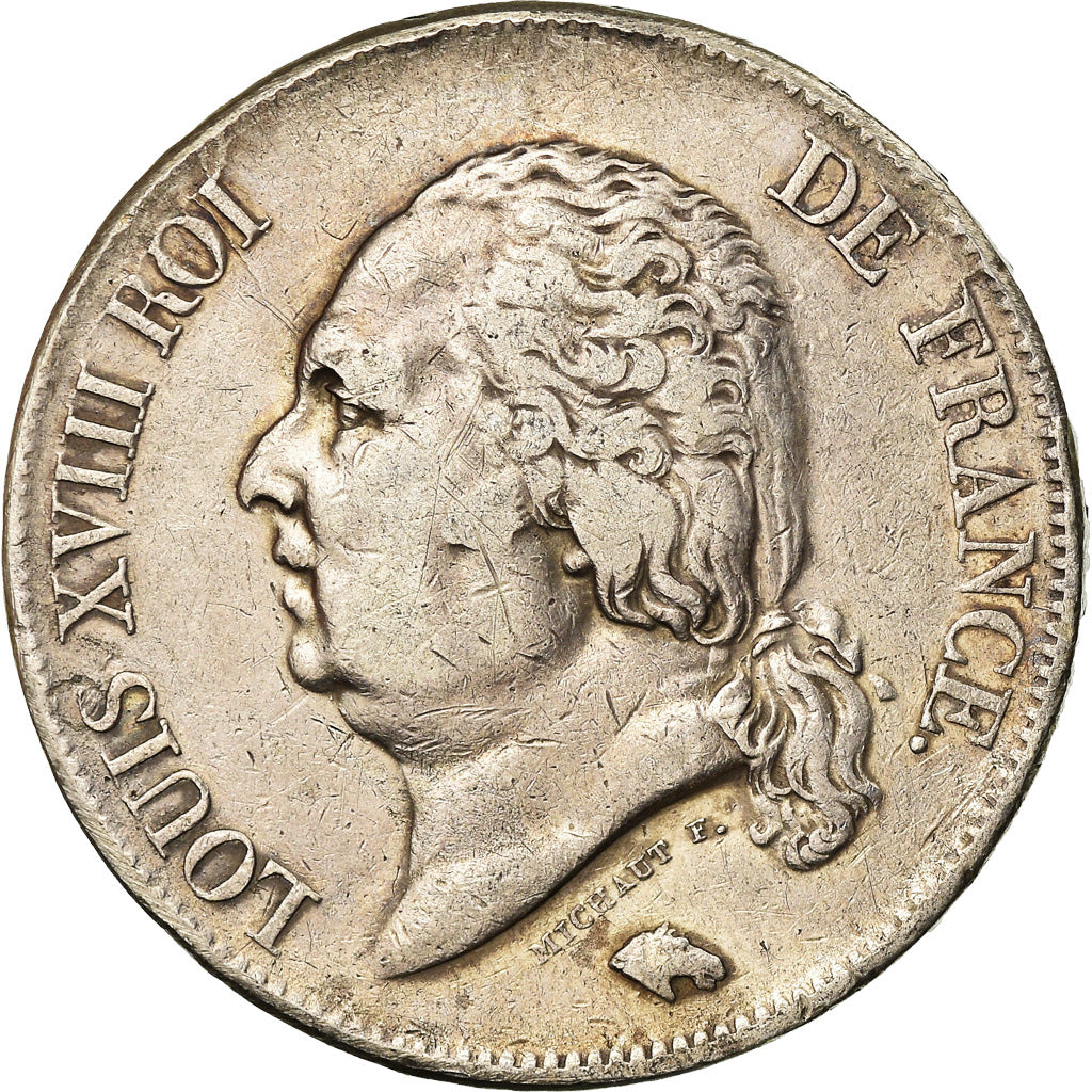 Coin, France, Louis XVIII, 5 Francs, 1822, Lille, VF(30-35)