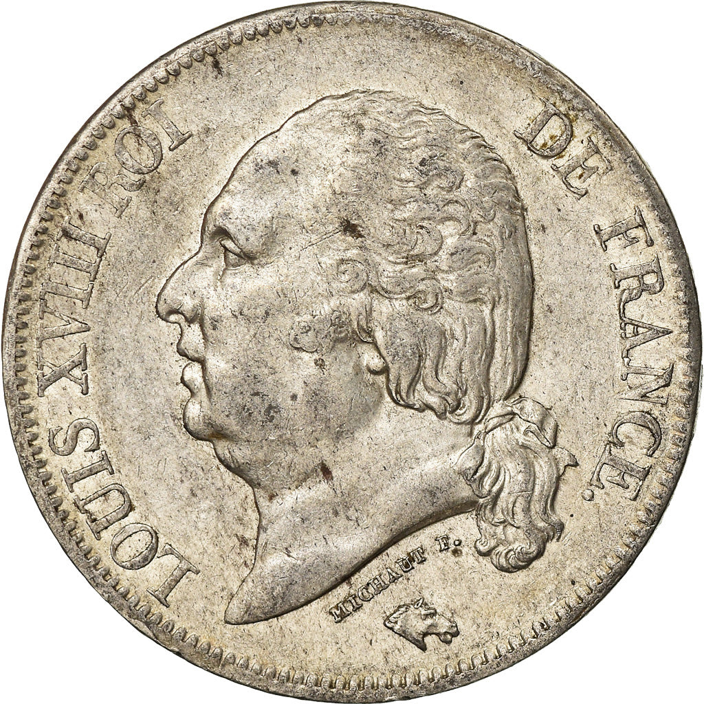 Coin, France, Louis XVIII, 5 Francs, 1822, Lille, EF(40-45)