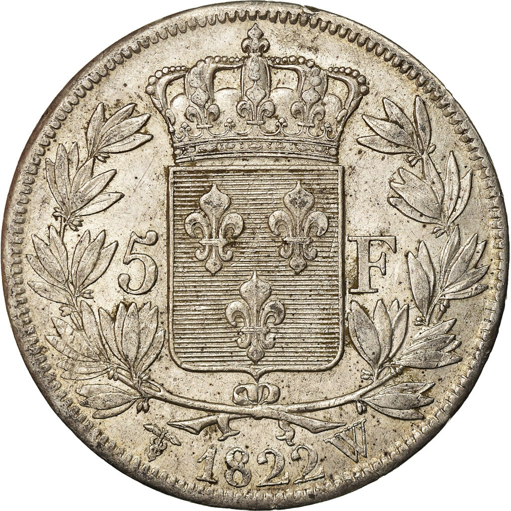 Coin, France, Louis XVIII, 5 Francs, 1822, Lille, EF(40-45)