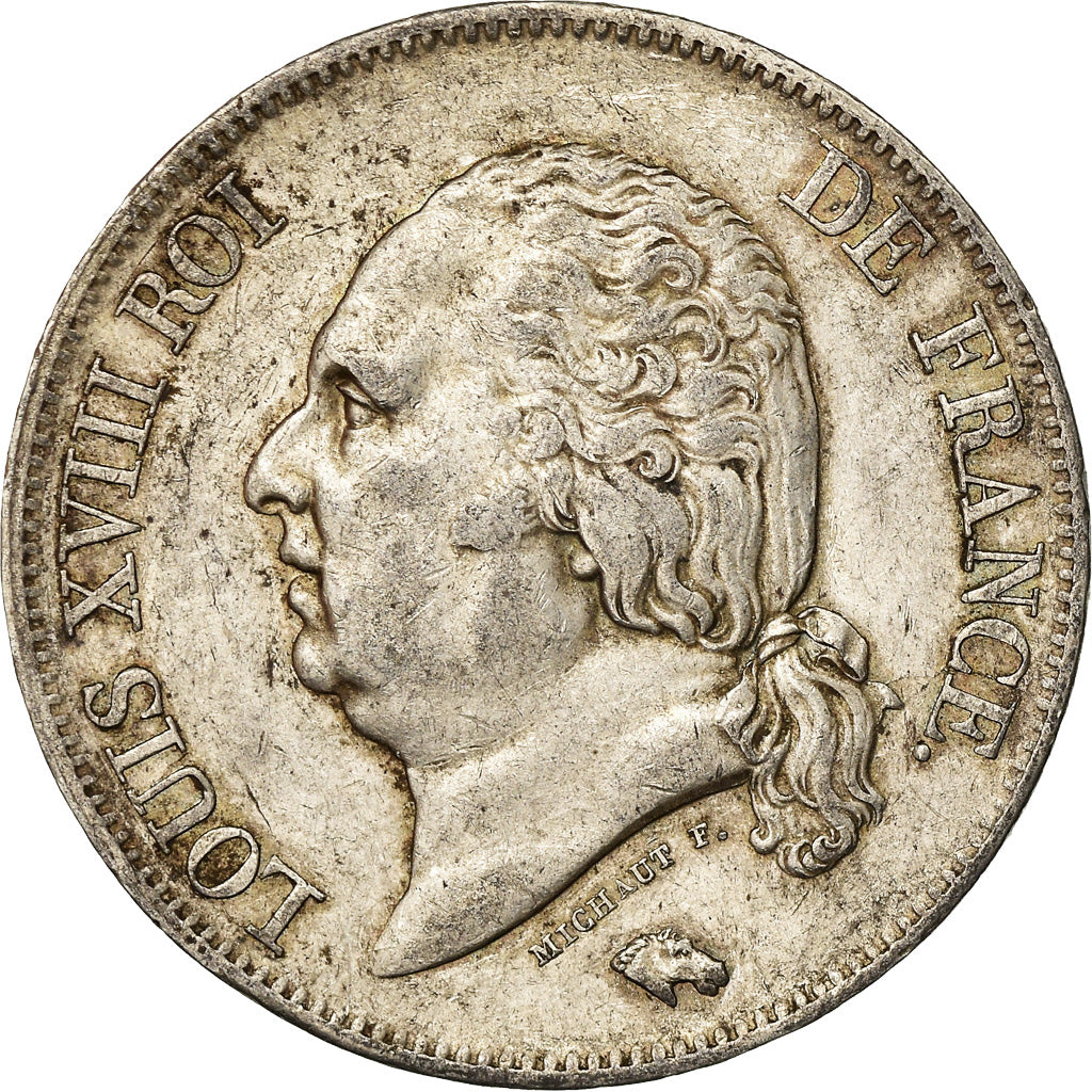 Coin, France, Louis XVIII, 5 Francs, 1822, Lille, EF(40-45)